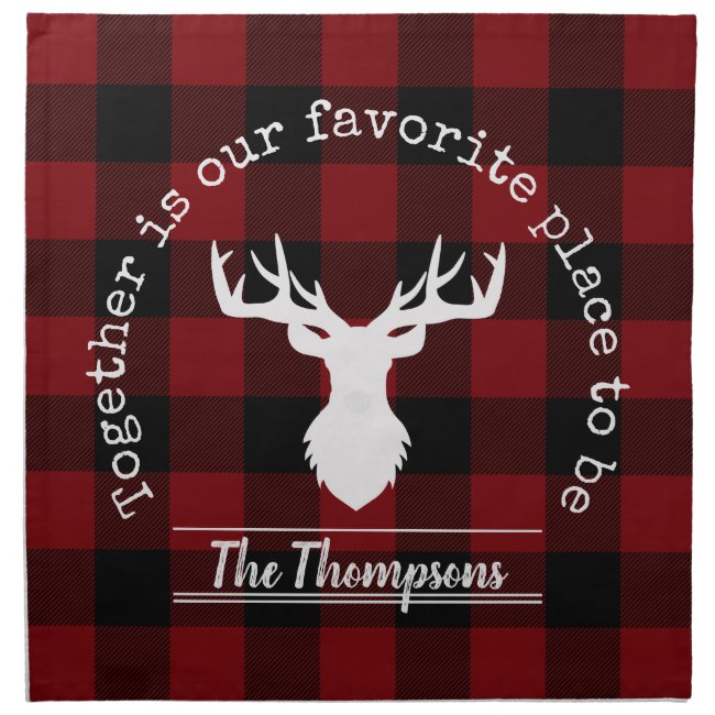 Farmhouse Red and Black Buffalo Plaid Family