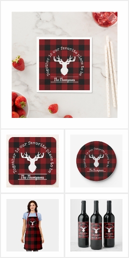 Farmhouse Red and Black Buffalo Plaid Family Party
