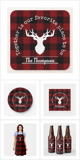 Farmhouse Red and Black Buffalo Plaid Family Party