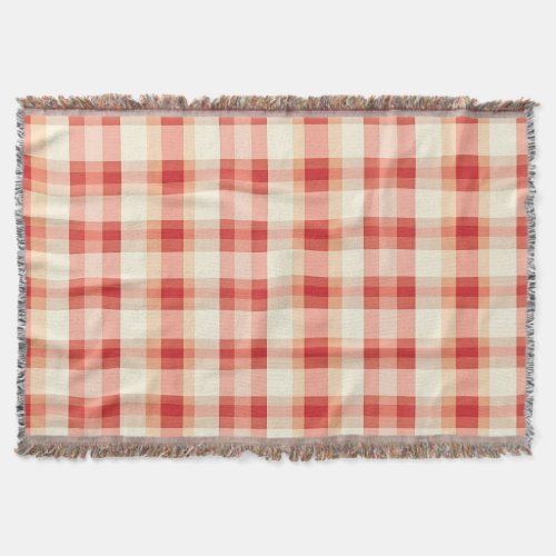 Farmhouse Red and White Gingham Check  Blanket