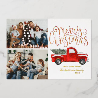 Farmhouse Red Christmas Truck | Holiday Photo