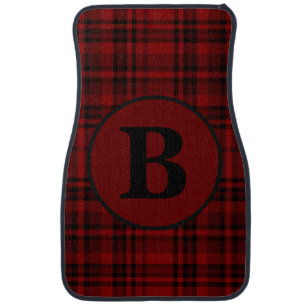 FARMHOUSE RED GINGHAM CHECKERED PLAID  CAR FLOOR MAT