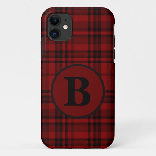 FARMHOUSE RED GINGHAM CHECKERED PLAID  iPhone 11 CASE