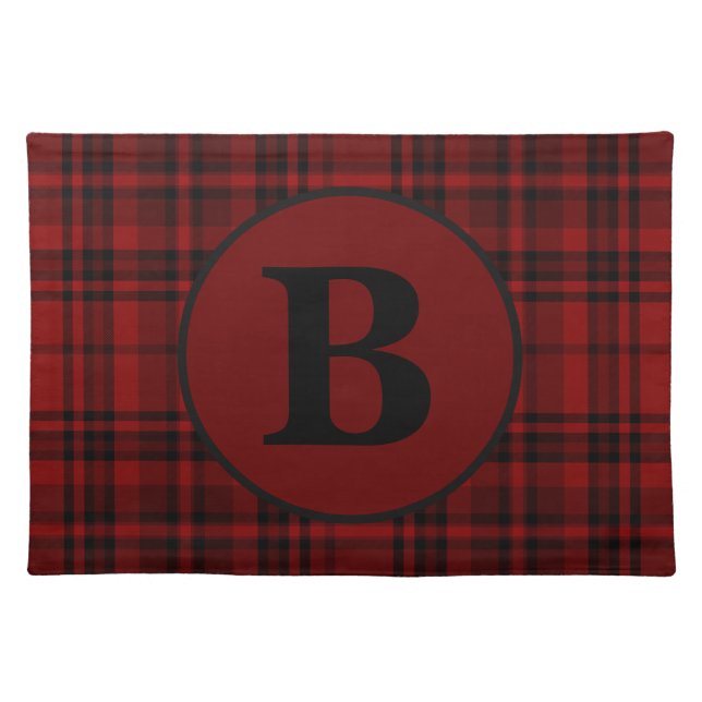 FARMHOUSE RED GINGHAM CHECKERED PLAID  CLOTH PLACEMAT (Front)