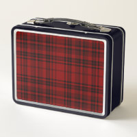 Green White Gingham Plaid Checkered Pattern Metal Lunch Box