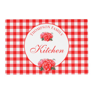 Farmhouse Red Gingham Personalized Placemat