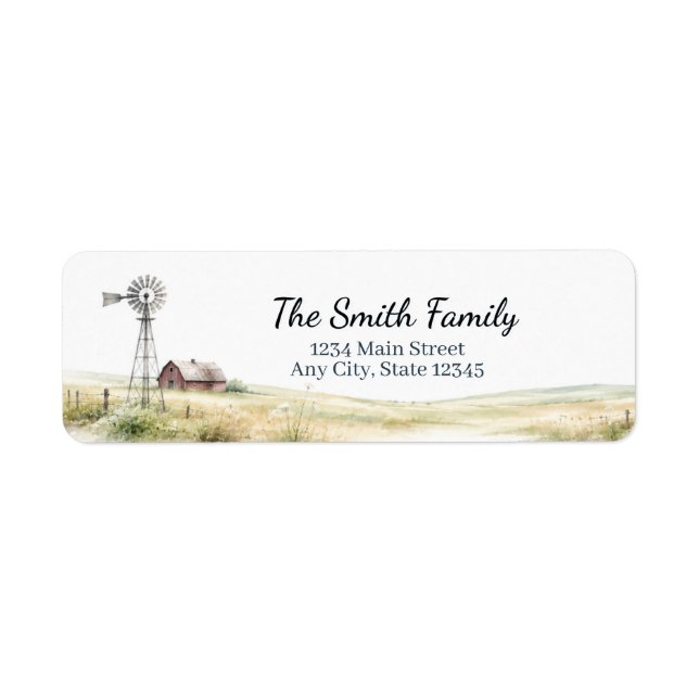 Farmhouse Return Address Labels | Personalized (Front)