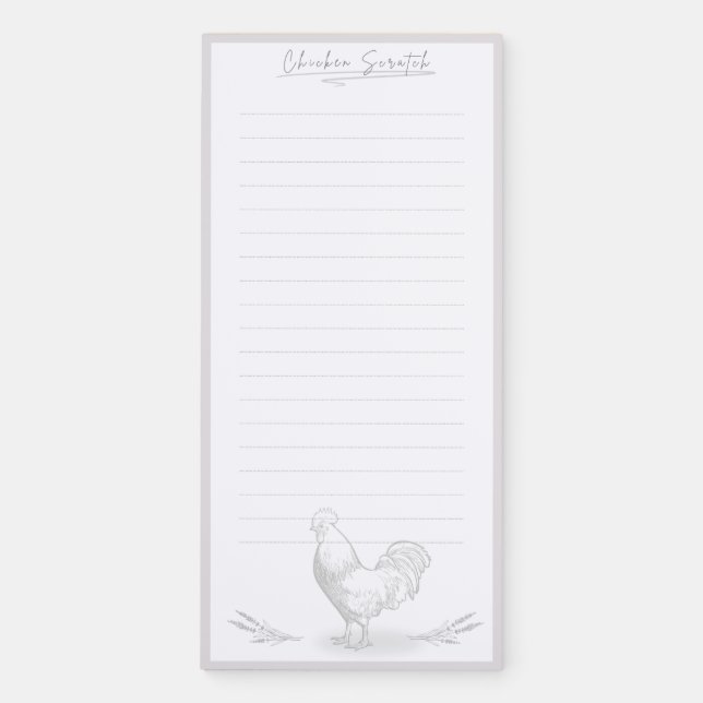Farmhouse Rooster Chicken Notepad (Front)