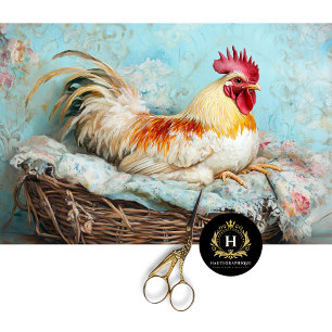Farmhouse Rooster Furniture Decoupage Tissue Paper