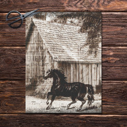 Farmhouse Rustic Barn Horse Decoupage Tissue Paper
