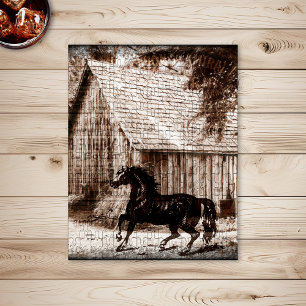 Farmhouse Rustic Barn Horse Jigsaw Puzzle