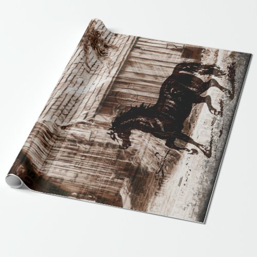Farmhouse Rustic Barn Horse Wrapping Paper