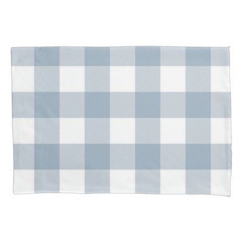 Farmhouse Rustic Blue Grey Buffalo Plaid Square Pillow Case