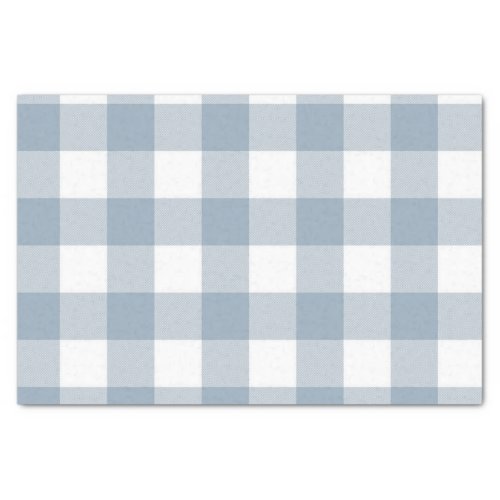 Farmhouse Rustic Blue Grey Buffalo Plaid Square Tissue Paper