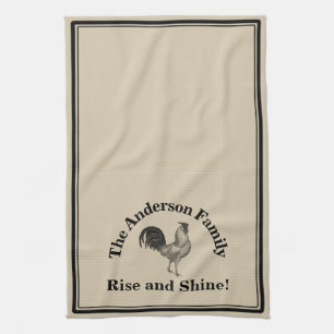 Farmhouse Rustic Chicken Custom Family Kitchen Towel