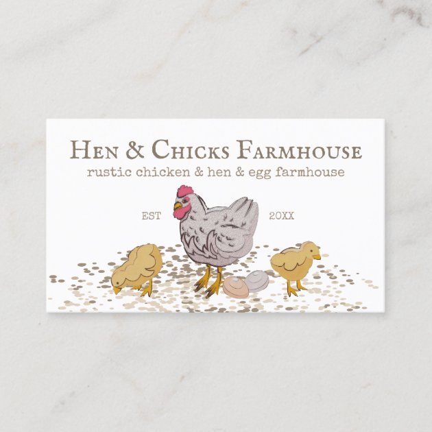 Farmhouse Rustic Chicks Hen Farm Business Card