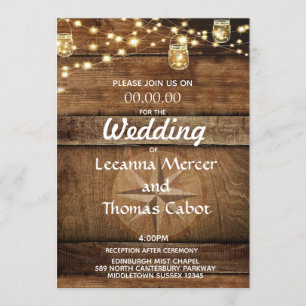 Farmhouse Rustic Compass Rose Wedding Invitation