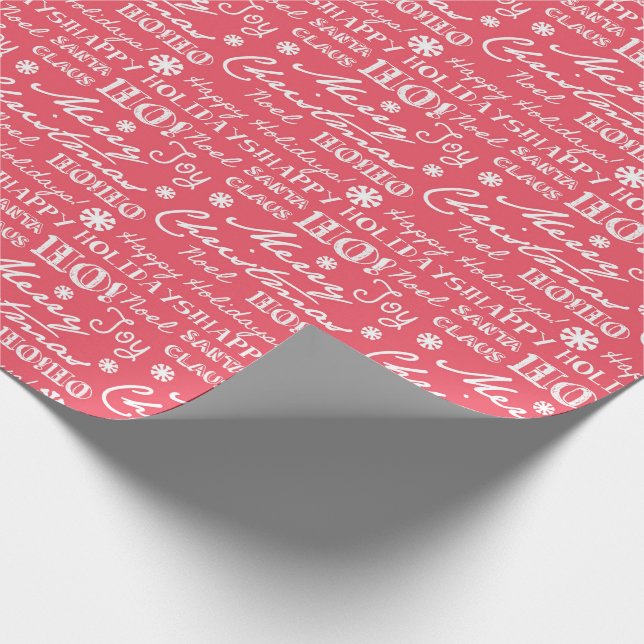 Farmhouse Rustic Festive Text Vintage Style Wrapping Paper (Corner)