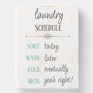 Farmhouse Rustic Laundry Schedule Wooden Sign