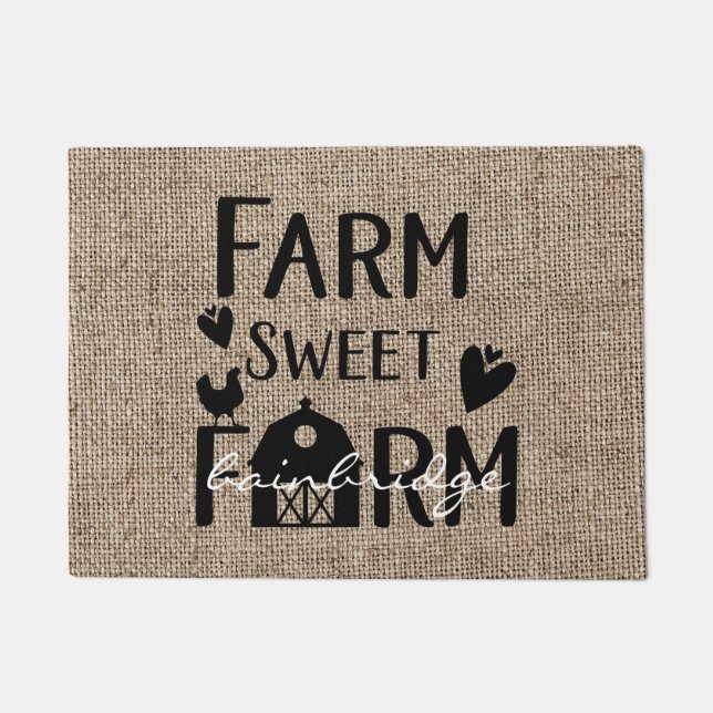 Farmhouse Rustic Modern Farmhouse Personalized Doormat (Front)
