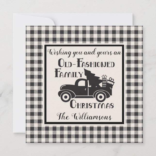 Farmhouse  Rustic Old Fashioned Christmas Card (Front)