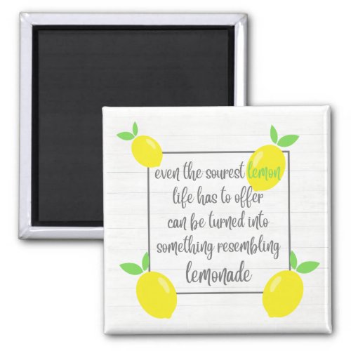 Farmhouse Rustic Optimistic Lemons Quote Magnet