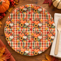 Farmhouse Rustic Plaid Fall Harvest Thanksgiving