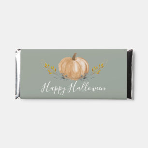 Farmhouse Rustic Pumpkin Happy Halloween Custom He Hershey Bar Favors