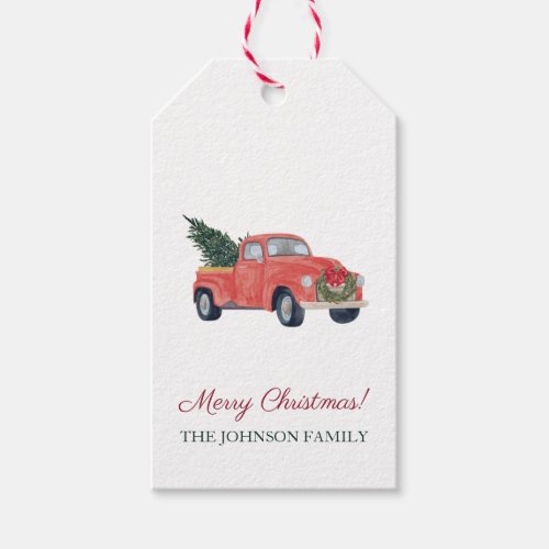 Farmhouse Rustic Red Vintage Truck Christmas Gift Tags