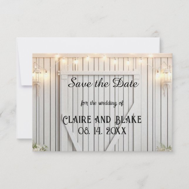 Farmhouse Rustic Save the Date Announcement (Front)