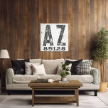 Farmhouse Rustic State Zip Code Arizona Canvas Print<br><div class="desc">This rustic sign is a simple way to display your love for home. The zip code can be personalized with any zip code in the state. Makes a great gift. Created by Simply Farmhouse Press.</div>