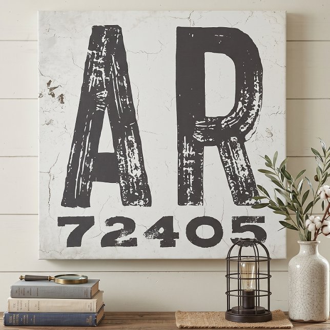Farmhouse Rustic State Zip Code Arkansas Canvas Print (Creator Uploaded)