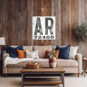 Farmhouse Rustic State Zip Code Arkansas Canvas Print