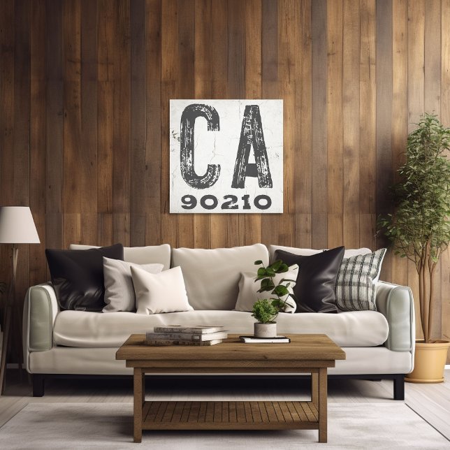 Farmhouse Rustic State Zip Code California Canvas Print (Creator Uploaded)