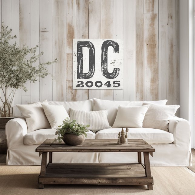 Farmhouse Rustic State Zip Code DC Canvas Print (Creator Uploaded)