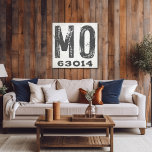 Farmhouse Rustic State Zip Code Missouri Canvas Print<br><div class="desc">This rustic sign is a simple way to display your love for home. The zip code can be personalized with any zip code in the state. Makes a great gift. Created by Simply Farmhouse Press.</div>