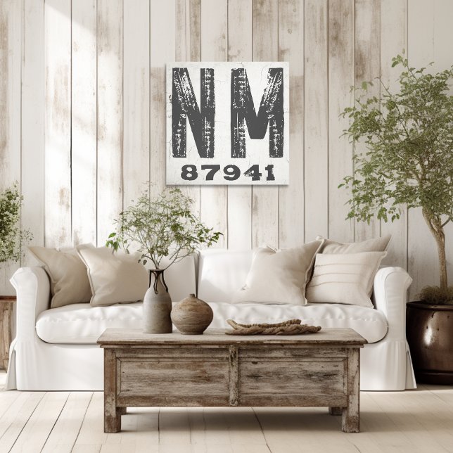 Farmhouse Rustic State Zip Code New Mexico Canvas Print (Creator Uploaded)