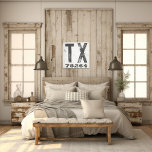 Farmhouse Rustic State Zip Code Texas Canvas Print<br><div class="desc">This rustic sign is a simple way to display your love for home. The zip code can be personalized with any zip code in the state. Makes a great gift. Created by Simply Farmhouse Press.</div>