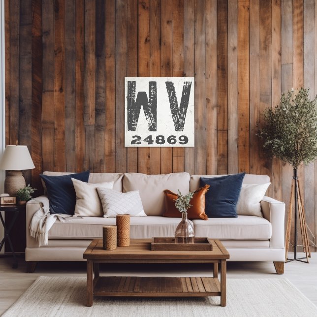 Farmhouse Rustic State Zip Code West Virginia Canvas Print (Creator Uploaded)