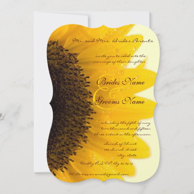 Farmhouse Rustic Sunflower Wedding Invitation (Front)