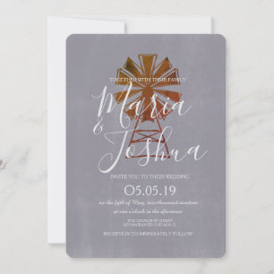 Farmhouse Rustic Wedding Windmill Stone Invitation