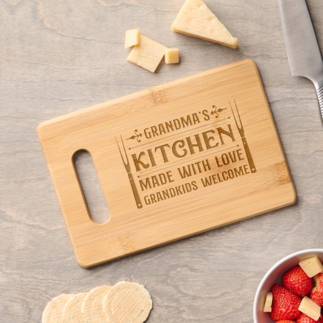 Farmhouse Saying/Grandma's Kitchen Engraved Cutting Board (Cheese)