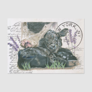 Farmhouse Shabby Chic Cow with Calf Tissue Paper