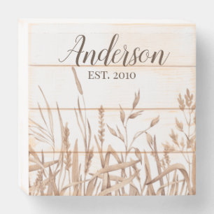 Farmhouse Shiplap Summer Field Signature Wooden Box Sign