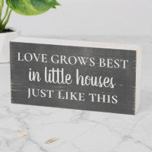 Farmhouse Sign Chalkboard Love Grows Little Houses