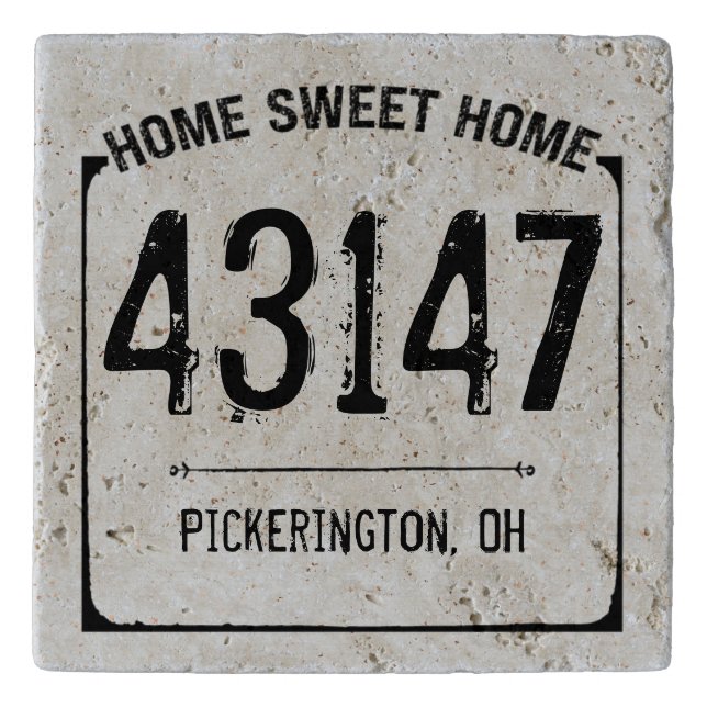 Farmhouse Signature Home Sweet Home Zip Code Trivet (Front)