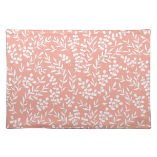 Farmhouse simple floral pattern on pink cloth placemat