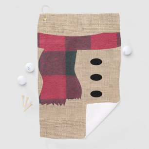 Farmhouse Snowman Winter Theme Golf Accessories Golf Towel