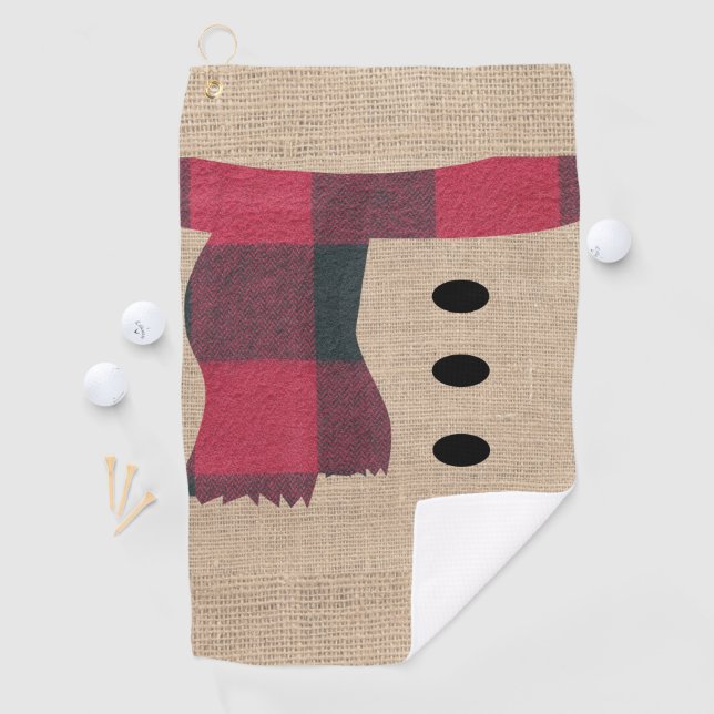 Farmhouse Snowman Winter Theme Golf Accessories Golf Towel (InSitu)