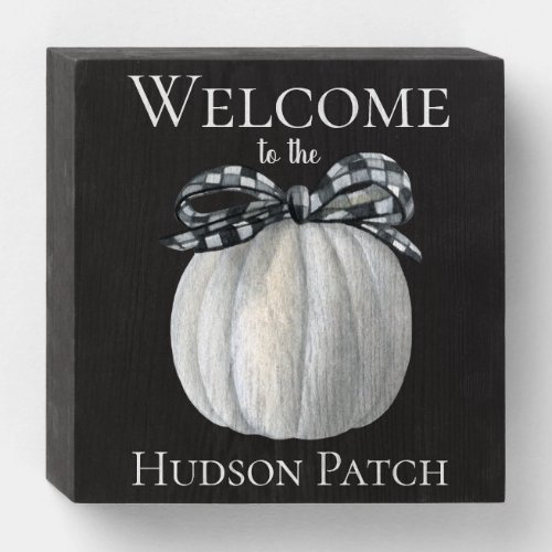 Farmhouse Style Family Pumpkin Patch Signature  Wooden Box Sign